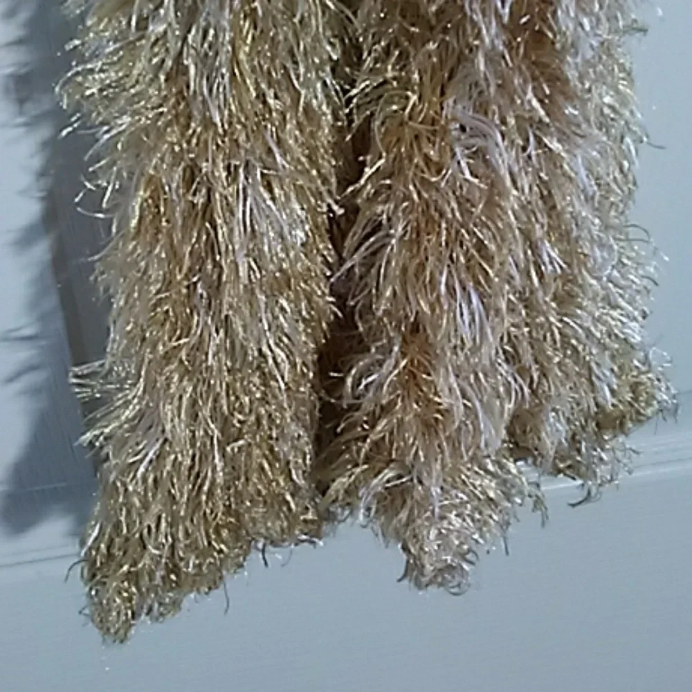 FINAL MARKDOWN Mottled Beige Tubular Stretchy Polyester scarf